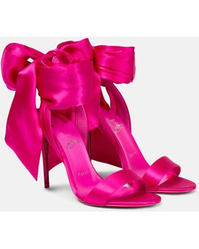 Christian Louboutin Sandale Du Desert 100 Satin Sandals - Pink