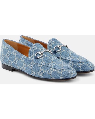 Gucci Jordaan GG Denim Loafers - Blue