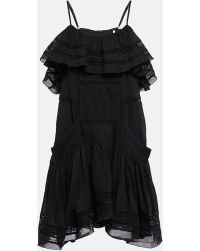 Isabel Marant Moly Tiered Cotton Minidress - Black