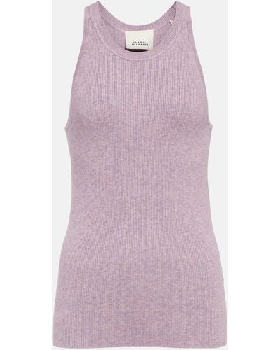 Isabel Marant Merry Ribbed-knit Top - Purple