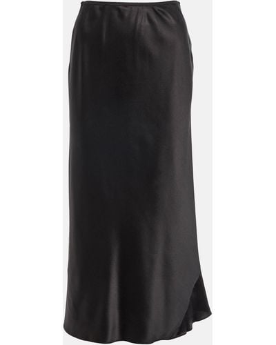 Dorothee Schumacher Sense Of Shine Silk-blend Midi Skirt - Black