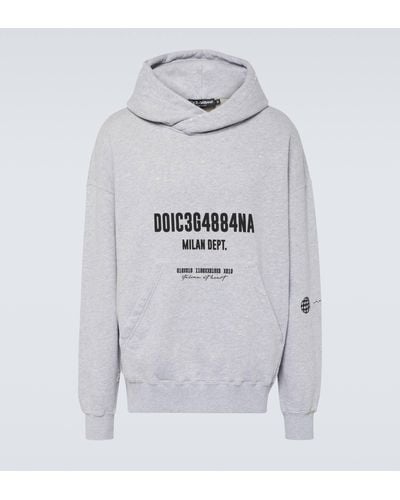 Dolce & Gabbana Logo Print Cotton Sweatshirt - Grey