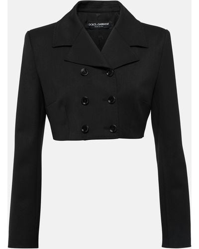 Dolce & Gabbana Double-breasted Cropped Blazer - Black