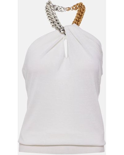 Stella McCartney Embellished Halterneck Wool Top - White