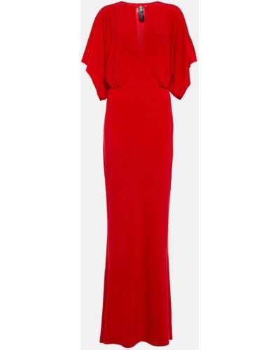 Norma Kamali Obie Jersey Maxi Dress - Red