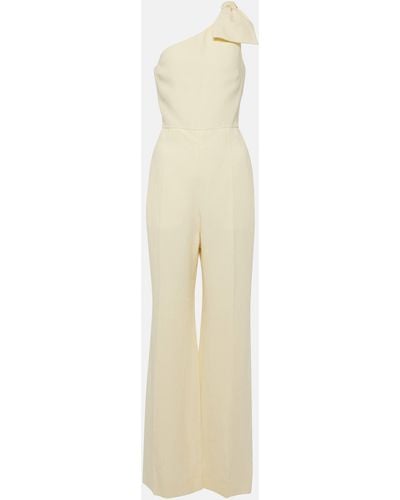 Chloé One-shoulder Linen Jumpsuit - White