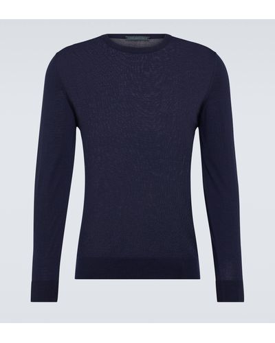 Kiton Wool Crewneck Sweater - Blue