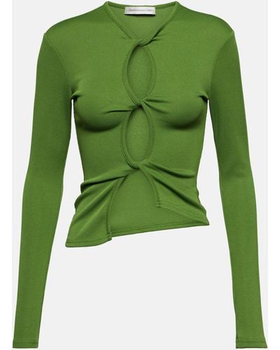 Christopher Esber Open Twist Ribbed-knit Top - Green
