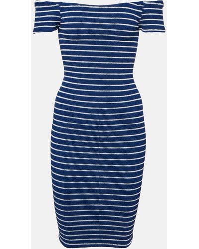 Hunza G Grace Striped Jersey Minidress - Blue