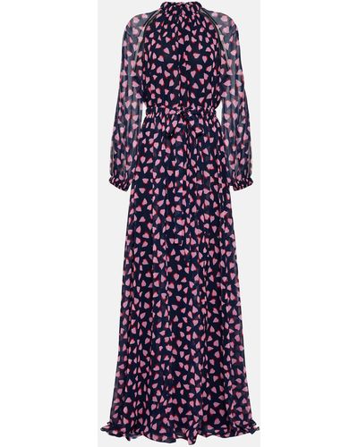 Carolina Herrera Printed Maxi Dress - Purple