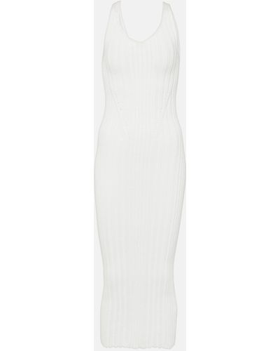 Khaite Ottilie Cotton-blend Midi Dress - White