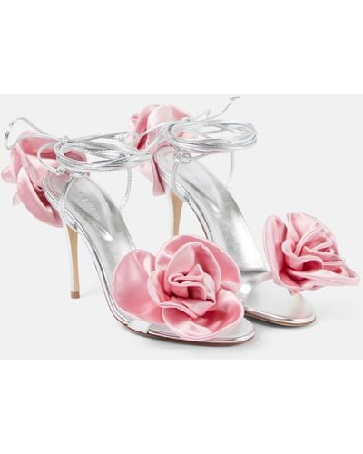 Magda Butrym Floral-applique Leather Sandals - Pink
