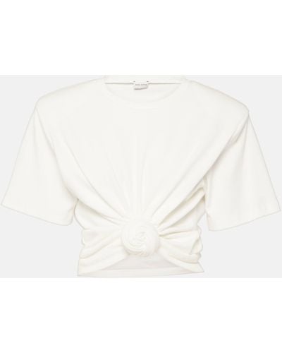 Magda Butrym Gathered Cotton Jersey Top - White
