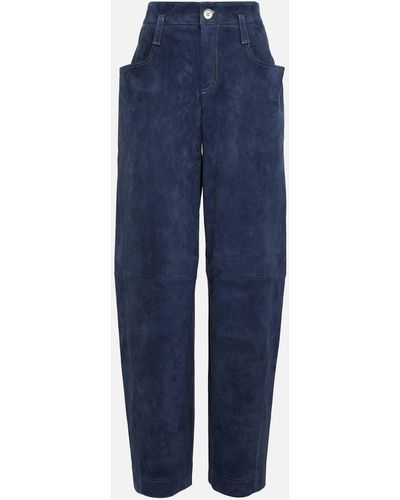 Stouls Cassidy Wide-leg Leather Pants - Blue