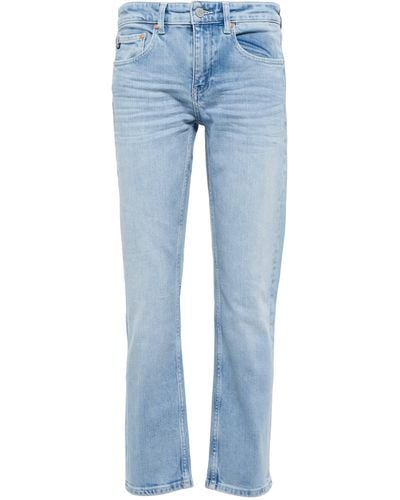 AG Jeans Girlfriend Mid-rise Cropped Jeans - Blue