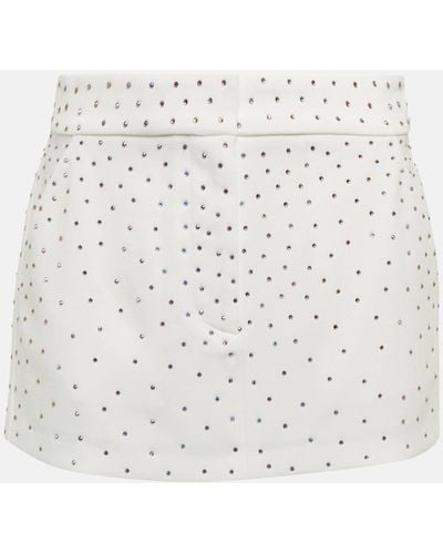 Alex Perry Carling Embellished Crepe Miniskirt - White