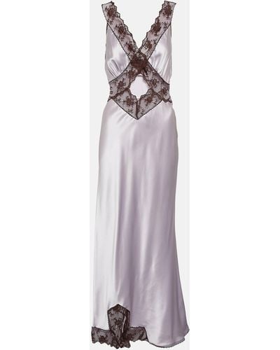 Sir. The Label Aries Lace-trimmed Cutout Silk Gown - Purple