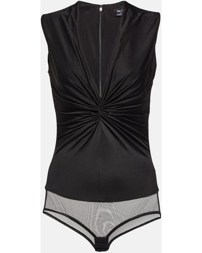 Versace X Dua Lipa Knotted Bodysuit - Black