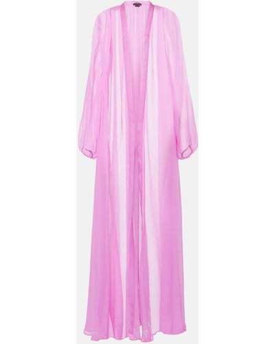Max Mara Medicea Silk Chiffon Robe - Pink