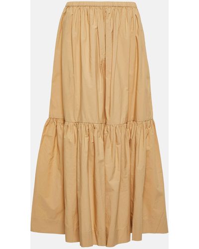 Ganni Cotton Poplin Maxi Skirt - Natural