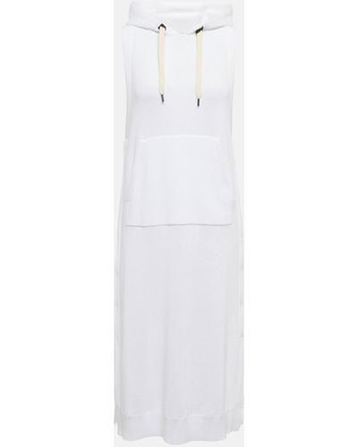 Brunello Cucinelli Hooded Midi Dress - White