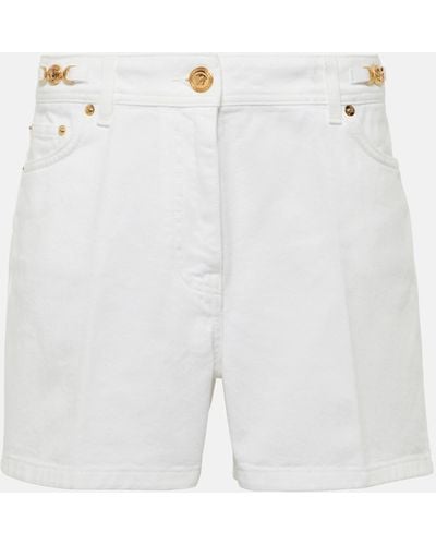 Versace Barocco Denim Shorts - White