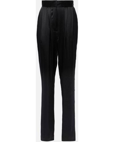 TOVE Remi High-rise Silk Straight Pants - Black