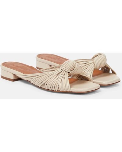 Souliers Martinez Alicante Leather Mules - Natural