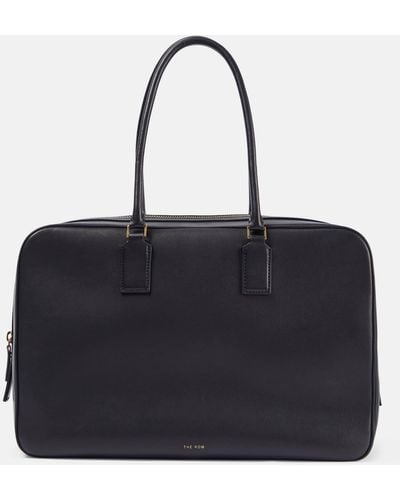 The Row Domino Leather Tote Bag - Black