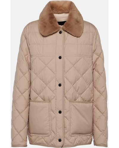 Moncler Cygne Faux Shearling-trimmed Down Jacket - Brown