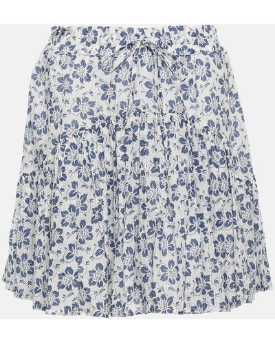 Polo Ralph Lauren Floral Cotton Miniskirt - Blue
