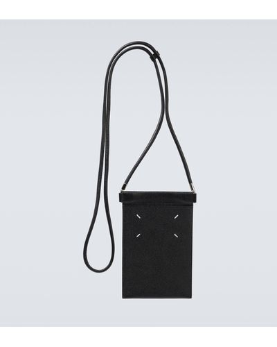 Maison Margiela Leather Phone Pouch - Black