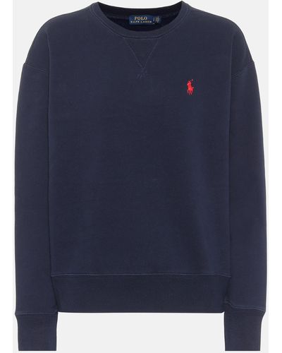 Polo Ralph Lauren Embroidered Logo Cotton-blend Sweatshirt - Blue