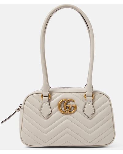 Gucci GG Marmont Small Leather Shoulder Bag - Natural