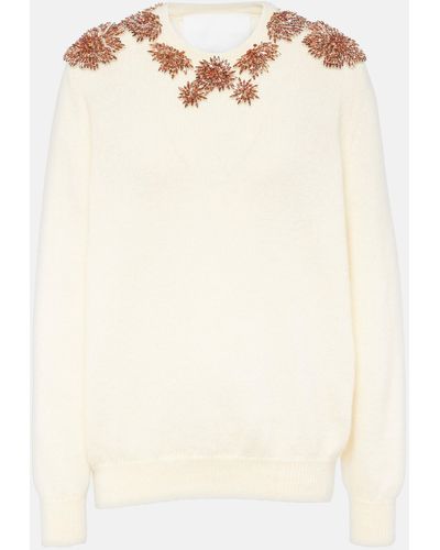 Costarellos Crystal-embellished Sweater - Natural