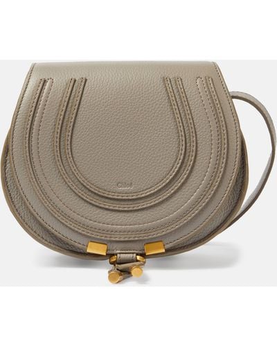 Chloé Marcie Mini Leather Shoulder Bag - Grey