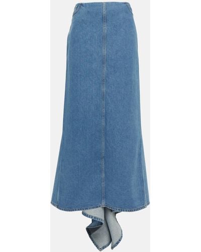 Magda Butrym Asymmetrical Denim Maxi Skirt - Blue