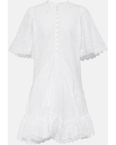 Isabel Marant Slayae Embroidered Cotton Minidress - White