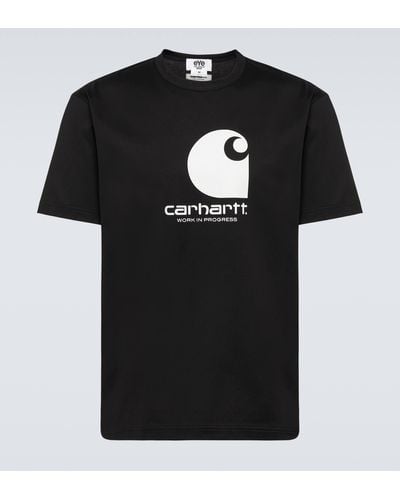 Junya Watanabe X Carhartt Logo Cotton Jersey T-shirt - Black