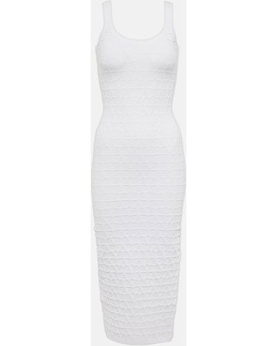 Valentino Vlogo Knitted Midi Dress - White