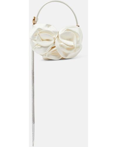 Magda Butrym Vesna Micro Floral-applique Satin Tote Bag - White