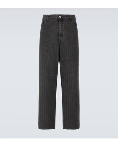 Our Legacy Vast Cut Striped Straight Jeans - Grey