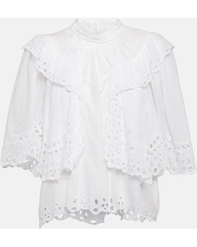 Isabel Marant Katia Embroidered Cotton Blouse - White