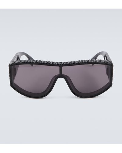 Fendi Lab Embossed Shield Sunglasses - Grey