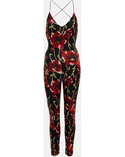 Norma Kamali Form-fitting Printed Jumpsuit - Red