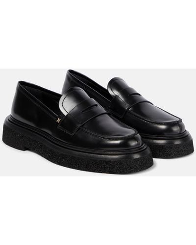 Max Mara Crepe Loafer Shoes - Black