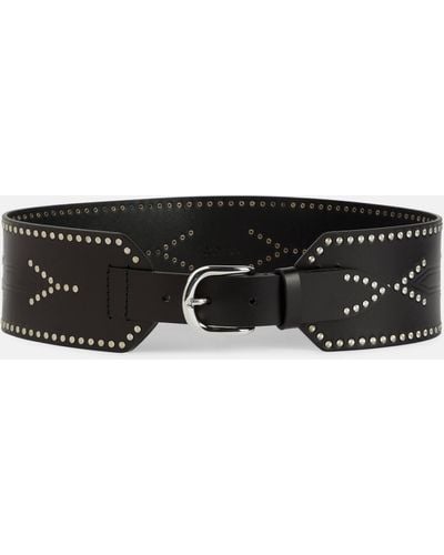 Isabel Marant Telma Embellished Leather Belt - Black