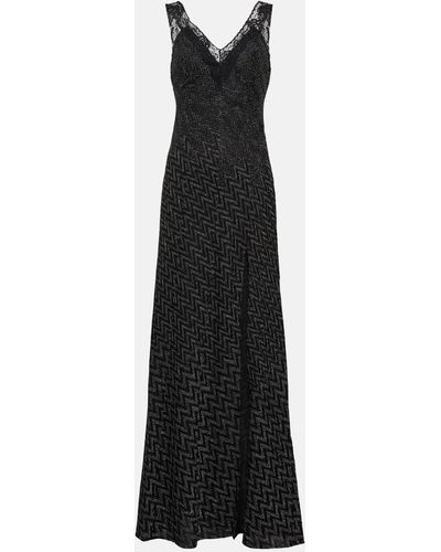 Missoni Zig-zag Lace-trimmed Maxi Dress - Black