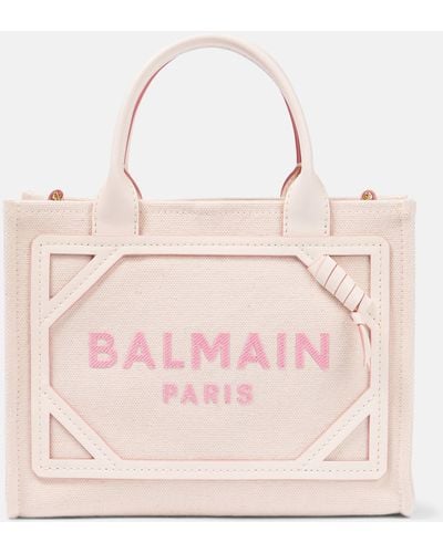 Balmain B-army Canvas Logo Mini Shopper - Pink