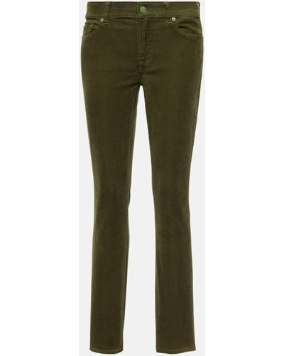 7 For All Mankind Roxanne Mid-rise Corduroy Slim Jeans - Green